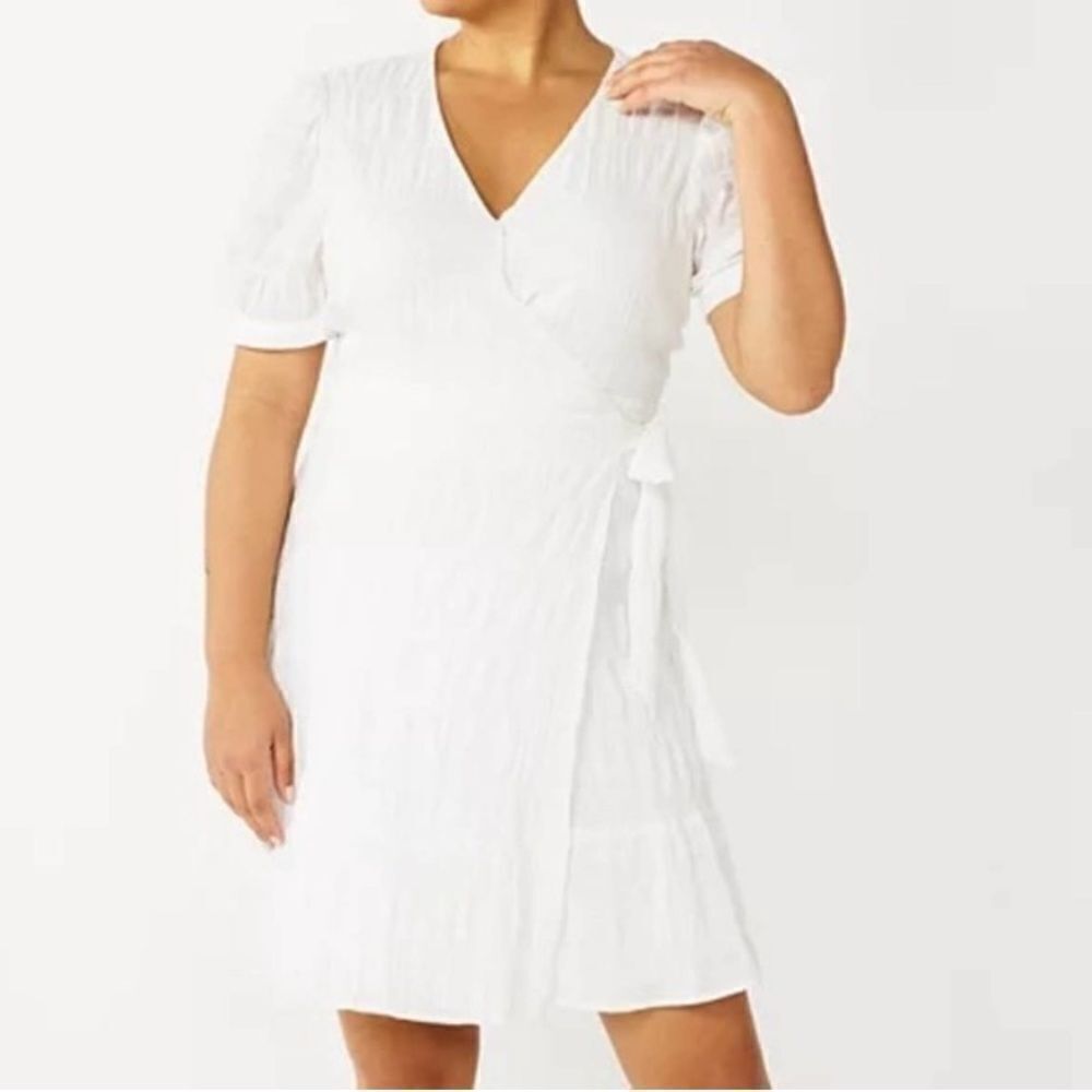Draper James white wrap dress